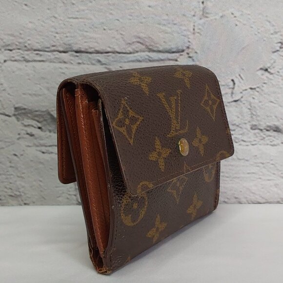 LOUIS VUITTON 'ELISE' MONOGRAM COMPACT WALLET SNAP-COIN POCKET - Picture 3 of 16
